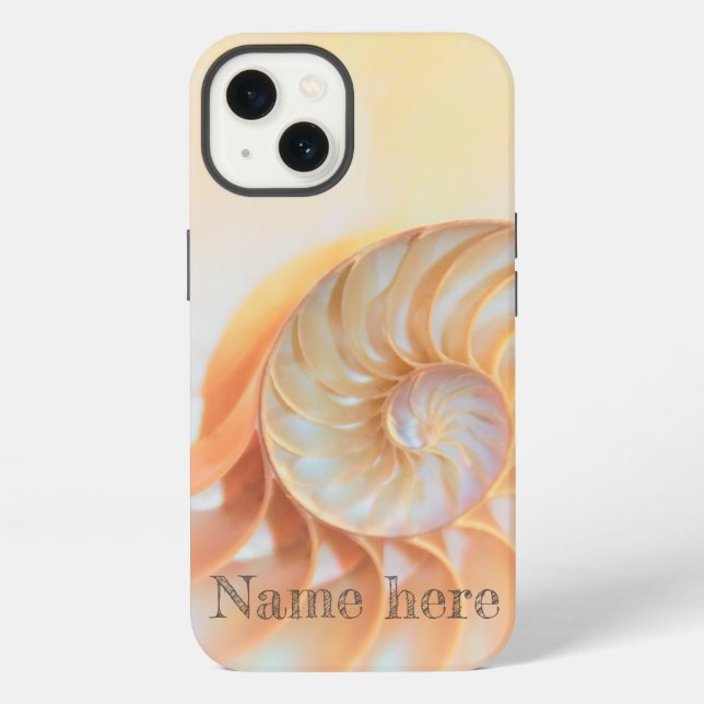 custom Seashell shell nautilus swirl  iPhone Case (Back)