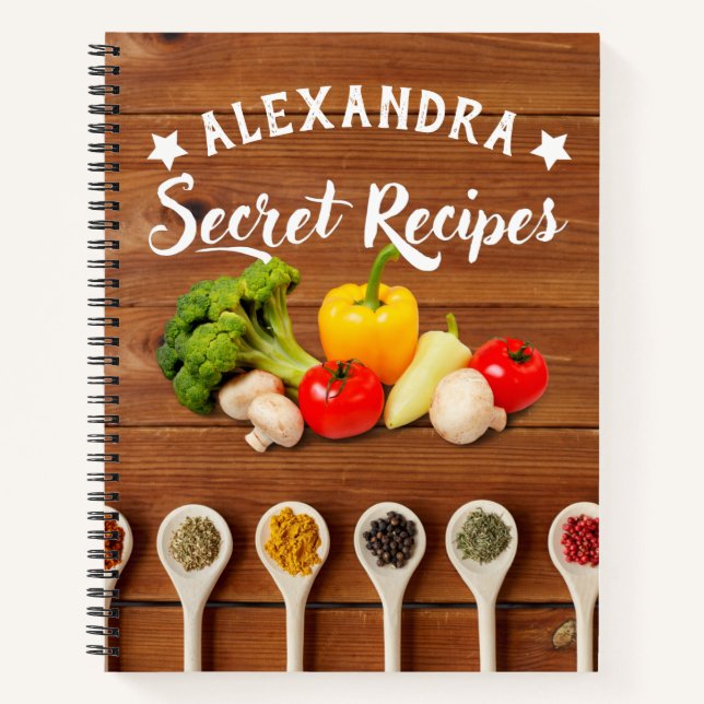 Custom Secret recipes Modern wood family  Notebook (Front)