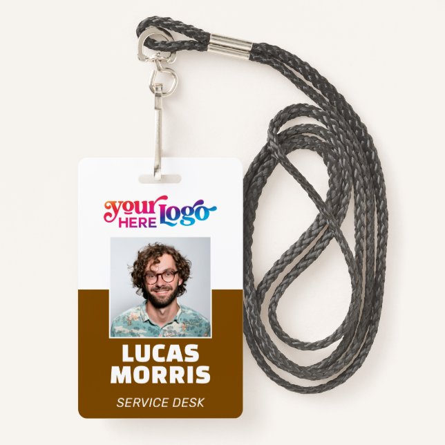 Custom Security Badge Employee/Event ID with Photo (Front with Lanyard)