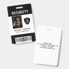 Custom Security Personnel ID Badge Black | White
