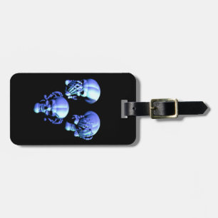 Custom See Hear Speak No Evil Skulls Luggage Tag