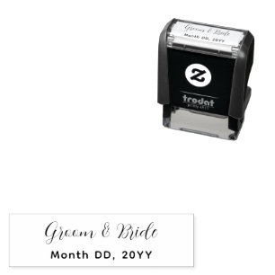 Custom Self Inking Stamp for Couples Names Date