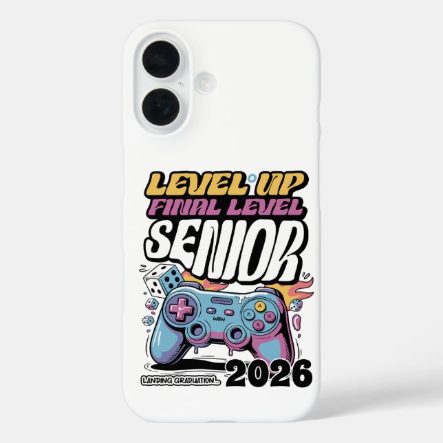 Custom Senior Class of 2026, Funny Gamer Graduate  Case-Mate iPhone Case (Back)