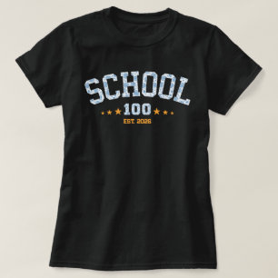 Custom Senior Class Of 2026 Graduation Blue Floral T-Shirt
