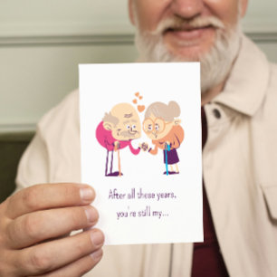 Custom Senior Couple Anniversary Funny Valentines Card
