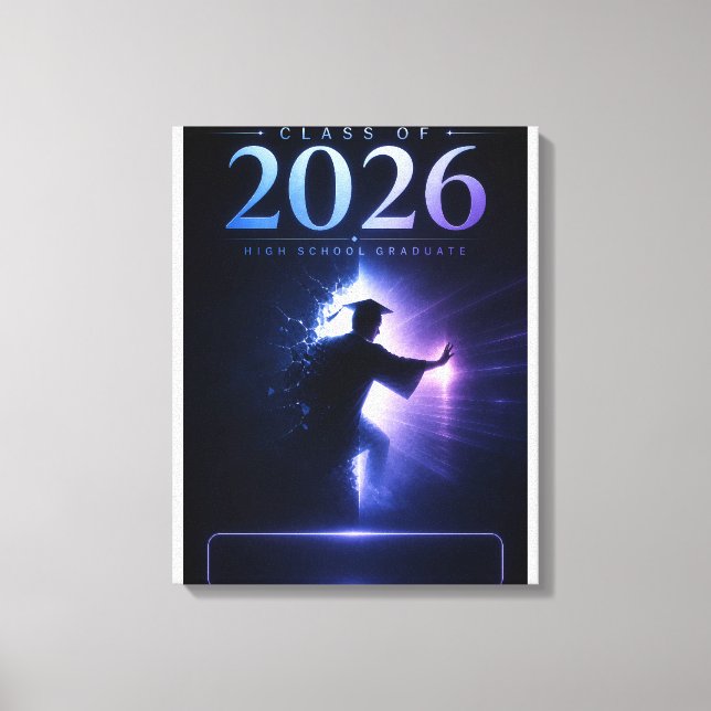Custom Senior Graduation 2026 Name Gift Canvas Print (Front)