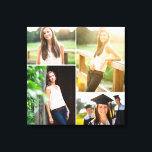 Custom Senior Graduation Photo Collage Canvas Print<br><div class="desc">Beautiful personalized canvas wall art print with 4 of your custom family photos arranged in a square grid photo collage. Add your favourite family photos and create a beautiful keepsake canvas art print. Click Customize It to insert your photos or even add text. Great gift for family, friends, parents and...</div>
