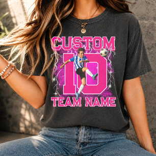 Custom senior soccer player, team name & number T-Shirt
