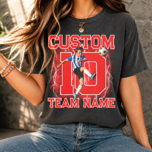 Custom senior soccer player, team name & number  T-Shirt