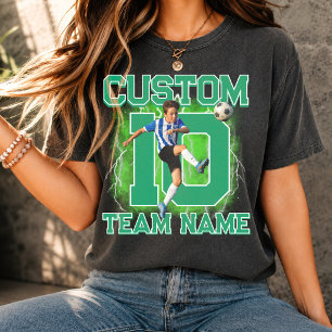 Custom senior soccer player, team name & number  T-Shirt