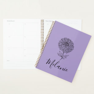 Custom September Aster Birth Flower Gift for Birth Planner