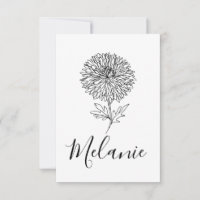 Custom September Aster Birth Flower Gift for Birth