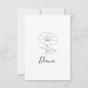 Custom September Morning Glory Birth Flower Gift  Thank You Card