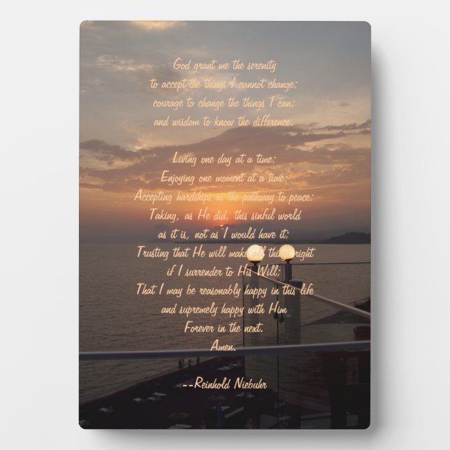 Custom Serenity Prayer Plaque (Front)