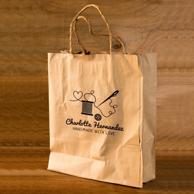 Custom Sewing Business, Large  Rubber Stamp (Creator Uploaded)