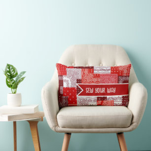 Custom Sewing Patchwork Bandana Quilt Pattern Lumbar Pillow