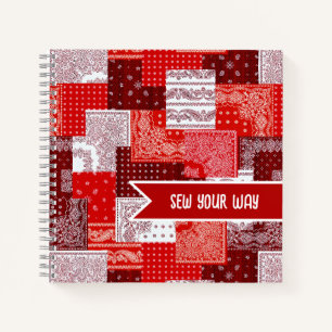Custom Sewing Patchwork Bandana Quilt Pattern Notebook