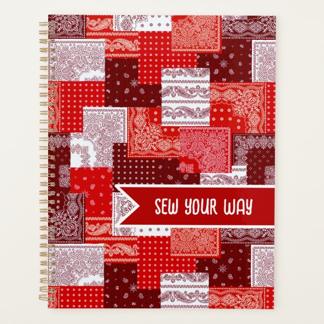 Custom Sewing Patchwork Bandana Quilt Pattern Planner (Front)