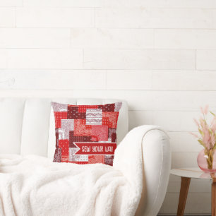 Custom Sewing Patchwork Bandana Quilt Pattern Throw Pillow