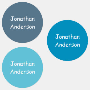 Custom Shades of Blue Kid's Name Labels