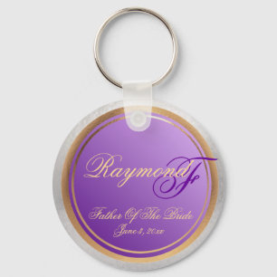 Custom Shades of Lavender Father of Bride Keepsake Keychain
