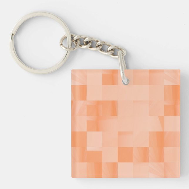 Custom Shades of Peach Fuzz Squares Keychain (Front)