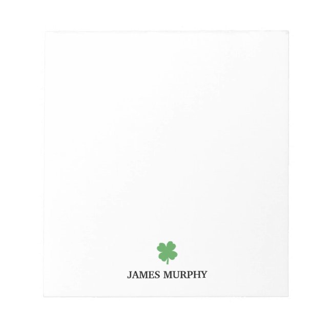 Custom Shamrock St Patricks Day Notepad (Front)