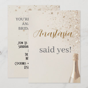 Custom She Said Yes Bridal Shower Invitation