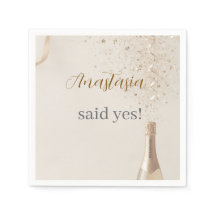 Custom She Said Yes Bridal Shower Napkin