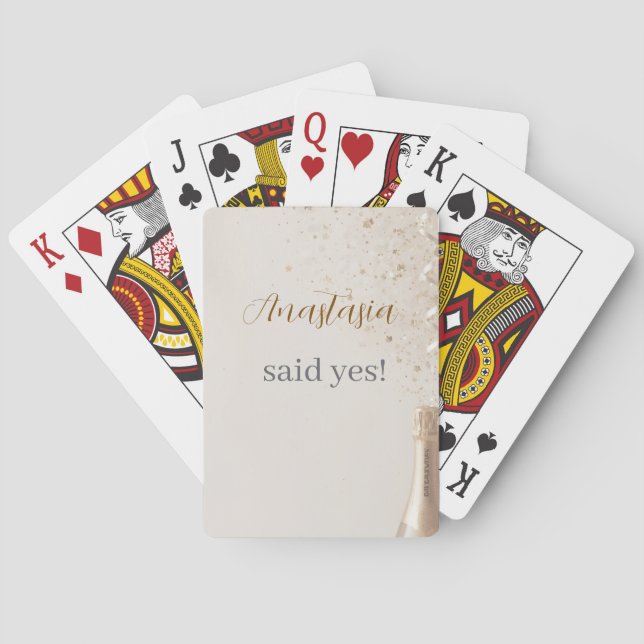 Custom She Said Yes Bridal Shower Playing Cards (Back)