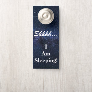 custom,shhh... i am sleeping" door hanger