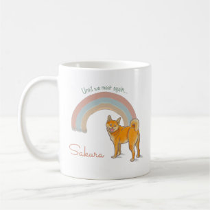 Custom Shiba Inu Name & Photo  Watercolor Memorial Coffee Mug