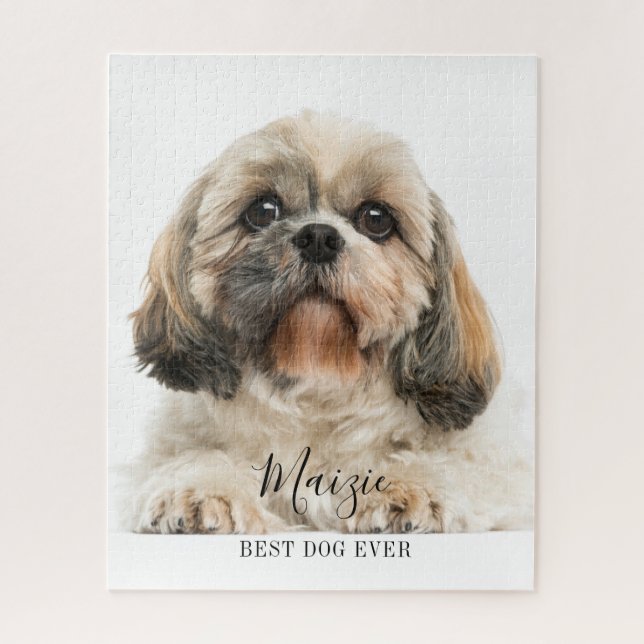 Custom Shih Tzu Personalized Pet Dog Photo Jigsaw Puzzle (Vertical)