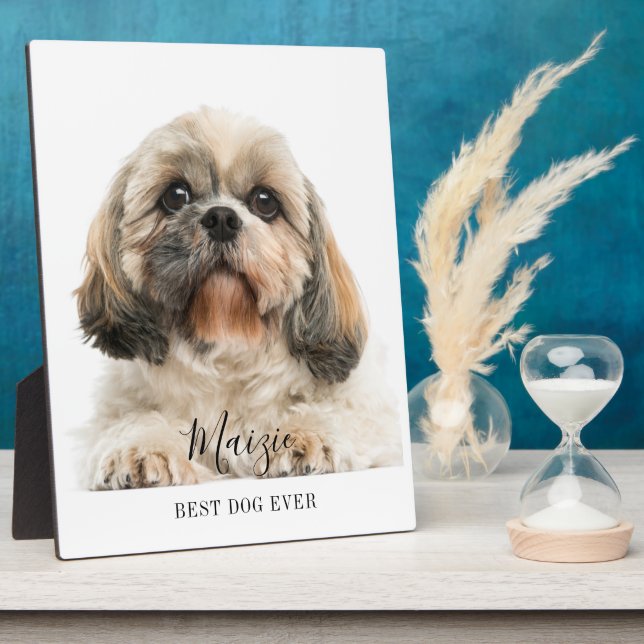Custom Shih Tzu Personalized Pet Dog Photo Plaque (Side)