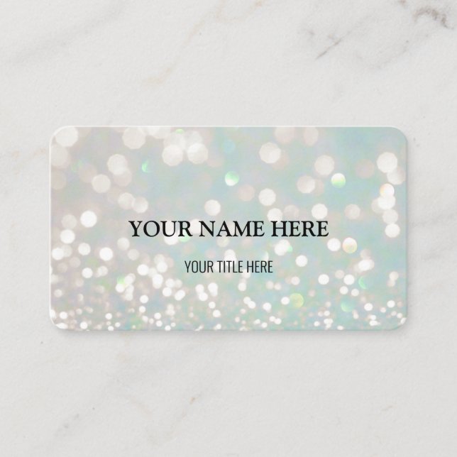 Custom Shimmering Bokeh Business Card (Front)