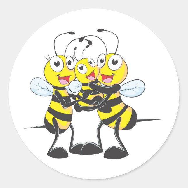 Custom Shirts : Happy Dad Mom Baby Bee Shirts Classic Round Sticker (Front)