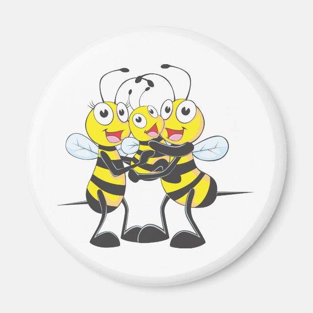 Custom Shirts : Happy Dad Mom Baby Bee Shirts Magnet (Front)
