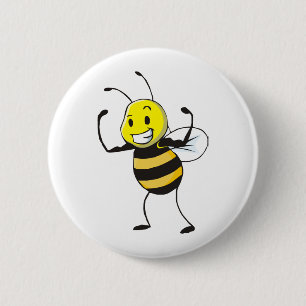 Custom Shirts : Strong Muscular Bee Shirts 2 Inch Round Button