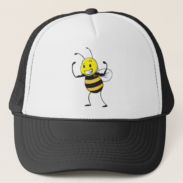 Custom Shirts : Strong Muscular Bee Shirts Trucker Hat (Front)