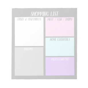 Custom Shopping List Notepad