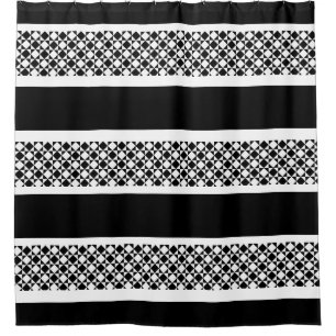 Custom Shower Curtain/Black and White Chequered