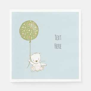Custom Shower Napkin Bear with Balloon
