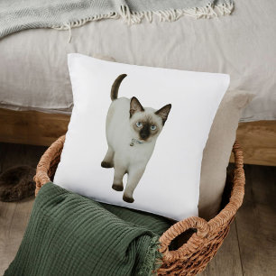 Custom Siamese Cat Chic Gift Decor Template Throw Pillow