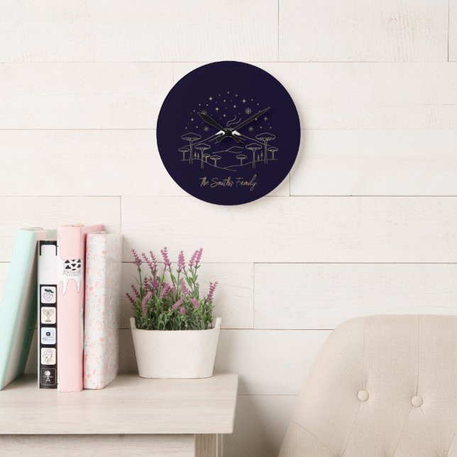 Custom Sicily Wall Clock Mount Etna  (Reading Room)