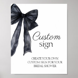Custom Sign Black bow french bridal shower sign