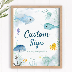 Custom Sign for Under-the-sea Party
