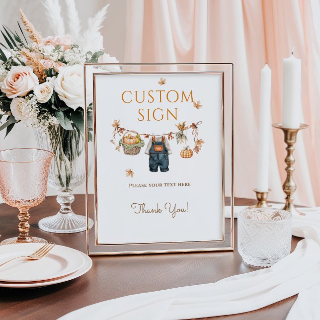 Custom Sign Pumpkin Rustic Fall Baby Shower (Creator Uploaded)