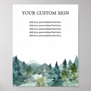 Custom sign rustic mountains outdoor theme