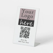 Custom Sign with QR Code Add Your Logo, Business