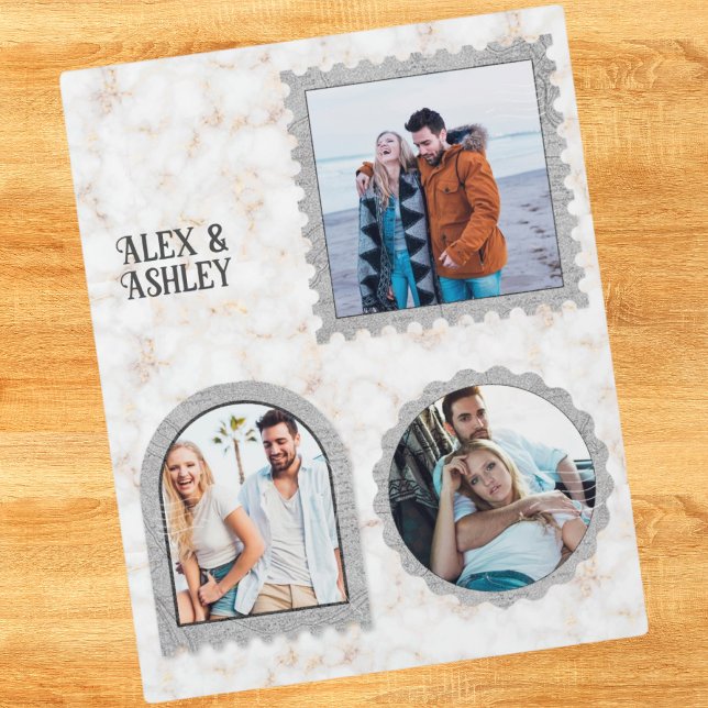 Custom Sign with Three Photos Modern Home Wall Plaque (Creator Uploaded)